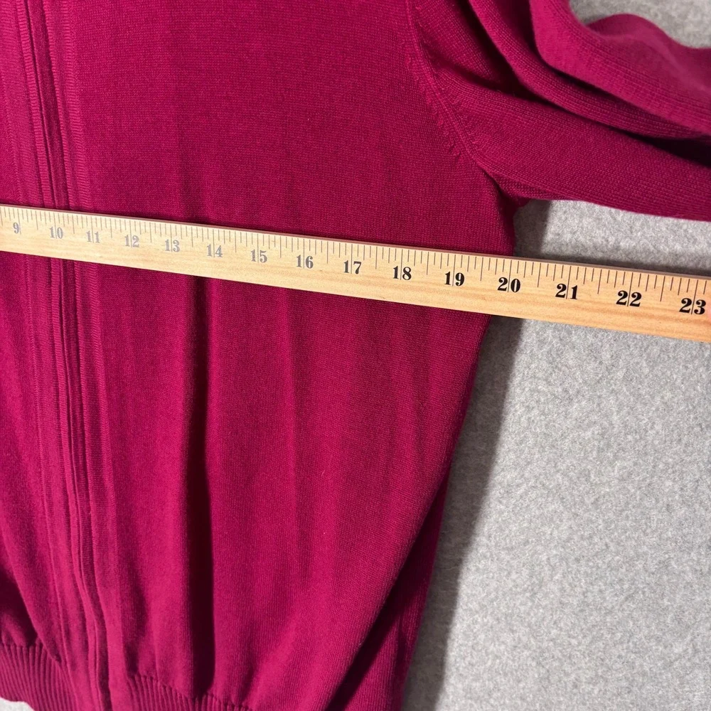 Callaway Pima Cotton Cardigan Sweater XL Magenta Burgundy Full Zip Golf‎ Tennis
